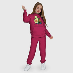 Костюм хлопковый детский Авокадо и дискотека 90-х, цвет: маджента — фото 2