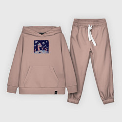 Костюм хлопковый детский Схватка с осьминогом в космосе, цвет: пыльно-розовый