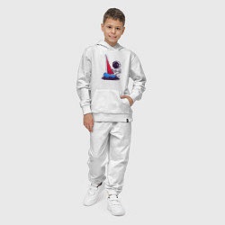 Костюм хлопковый детский Космонавт яхтсмен, цвет: белый — фото 2