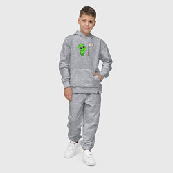 Костюм хлопковый детский Пришелец на луне, цвет: меланж — фото 2