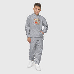 Костюм хлопковый детский Котята с сердцем, цвет: меланж — фото 2