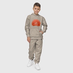 Костюм хлопковый детский Сartoon monster fluffy orange, цвет: миндальный — фото 2