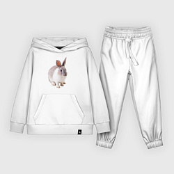 Костюм хлопковый детский Кролик бело-серый, цвет: белый