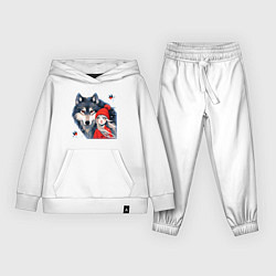 Детский костюм Красивый серый волк и шапочка Красная