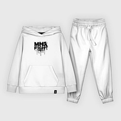 Костюм хлопковый детский MMA боец черной краской, цвет: белый