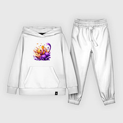 Костюм хлопковый детский Рыбка клоун среди водорослей, цвет: белый