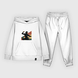 Костюм хлопковый детский Ниндзя девушка, цвет: белый