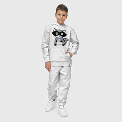 Костюм хлопковый детский Енот-мальчик, цвет: белый — фото 2