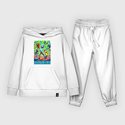 Костюм хлопковый детский Rick and Morty among the monsters - ai art, цвет: белый