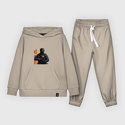 Костюм хлопковый детский Поп-арт контр-террорист CS 2, цвет: миндальный