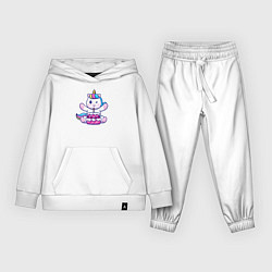 Костюм хлопковый детский Единорог с тортиком, цвет: белый