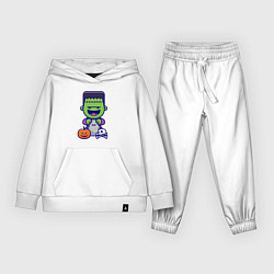 Костюм хлопковый детский Забавный Франкенштейн, цвет: белый