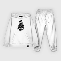 Костюм хлопковый детский Черный ниндзя, цвет: белый