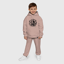 Детский костюм оверсайз Dolphin: Birds, цвет: пыльно-розовый — фото 2