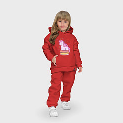 Детский костюм оверсайз Единорог на пончике, цвет: красный — фото 2