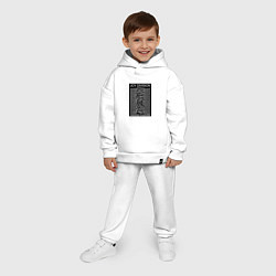 Детский костюм оверсайз Joy Division: Unknown Pleasures, цвет: белый — фото 2