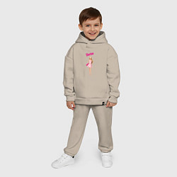 Детский костюм оверсайз Барби на прогулке, цвет: миндальный — фото 2