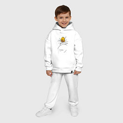 Детский костюм оверсайз Спящий Гомер, цвет: белый — фото 2