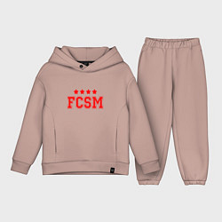 Детский костюм оверсайз FCSM Club, цвет: пыльно-розовый
