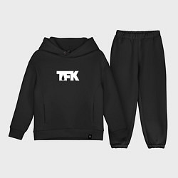 Детский костюм оверсайз TFK: White Logo, цвет: черный