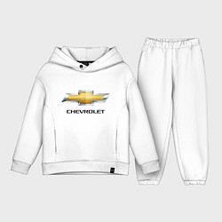 Детский костюм оверсайз Chevrolet логотип, цвет: белый