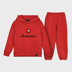 Детский костюм оверсайз Logo lamborghini, цвет: красный