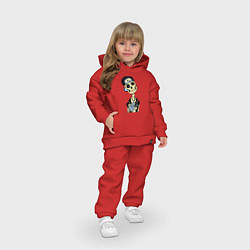 Детский костюм оверсайз Скелет в кепке, цвет: красный — фото 2