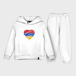 Детский костюм оверсайз Сердце Армении, цвет: белый