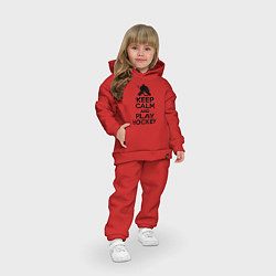 Детский костюм оверсайз Keep Calm & Play Hockey, цвет: красный — фото 2