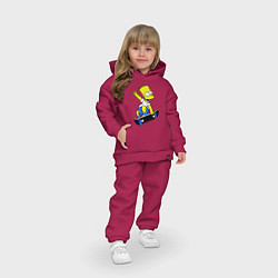 Детский костюм оверсайз Барт на скейте, цвет: маджента — фото 2