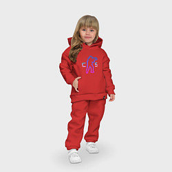 Детский костюм оверсайз CS - логотип с бойцом, цвет: красный — фото 2