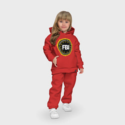 Детский костюм оверсайз FBI Departament, цвет: красный — фото 2