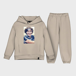 Детский костюм оверсайз Keep Calm & Love Harry Styles, цвет: миндальный