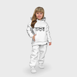 Детский костюм оверсайз Eat Sleep Hockey, цвет: белый — фото 2