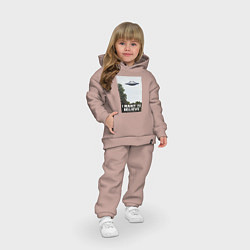 Детский костюм оверсайз I WANT TO BELIEVE, цвет: пыльно-розовый — фото 2