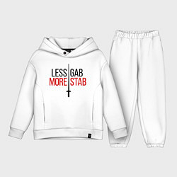 Детский костюм оверсайз Less Gab, More Stab, цвет: белый