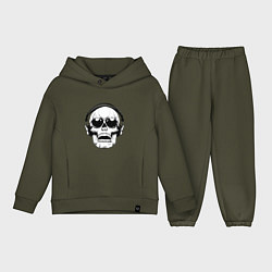 Детский костюм оверсайз Skull Music lover, цвет: хаки