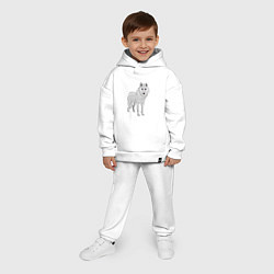 Детский костюм оверсайз Белый волк, цвет: белый — фото 2