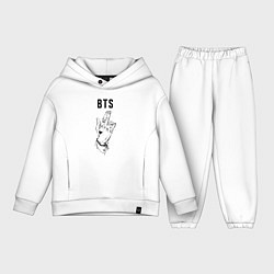 Детский костюм оверсайз BTS, цвет: белый