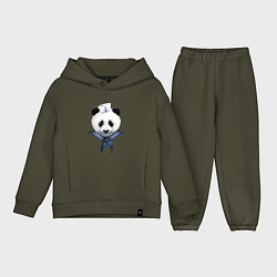 Детский костюм оверсайз Captain Panda, цвет: хаки