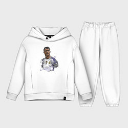 Детский костюм оверсайз Cristiano Ronaldo Manchester United Portugal, цвет: белый