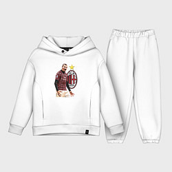 Детский костюм оверсайз Zlatan Ibrahimovic Milan Italy, цвет: белый