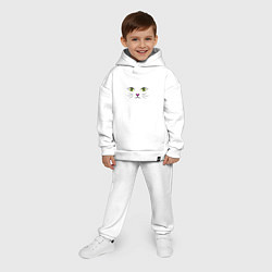 Детский костюм оверсайз Кошачья мордочка, цвет: белый — фото 2