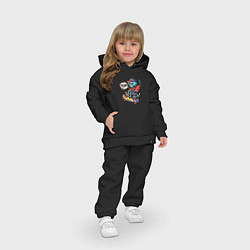 Детский костюм оверсайз Скелет на скейте, цвет: черный — фото 2