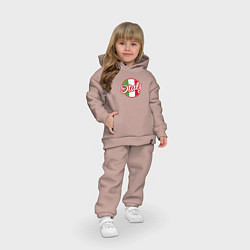 Детский костюм оверсайз Italy, цвет: пыльно-розовый — фото 2