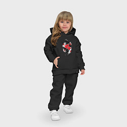 Детский костюм оверсайз Сердца и ромашки, цвет: черный — фото 2