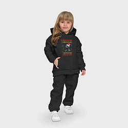 Детский костюм оверсайз Рождественский свитер Черный мопс, цвет: черный — фото 2