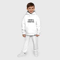 Детский костюм оверсайз Кофе и маркетинг, цвет: белый — фото 2