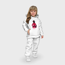 Детский костюм оверсайз Девушка Игра в кальмара, цвет: белый — фото 2