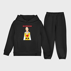 Детский костюм оверсайз Сайтама безразличие One Punch-Man, цвет: черный